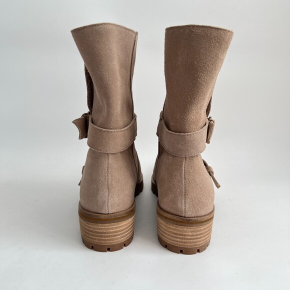 New Splendid Lug Boots Suede Moto Inspired Fold Over 9 - Picture 9 of 15